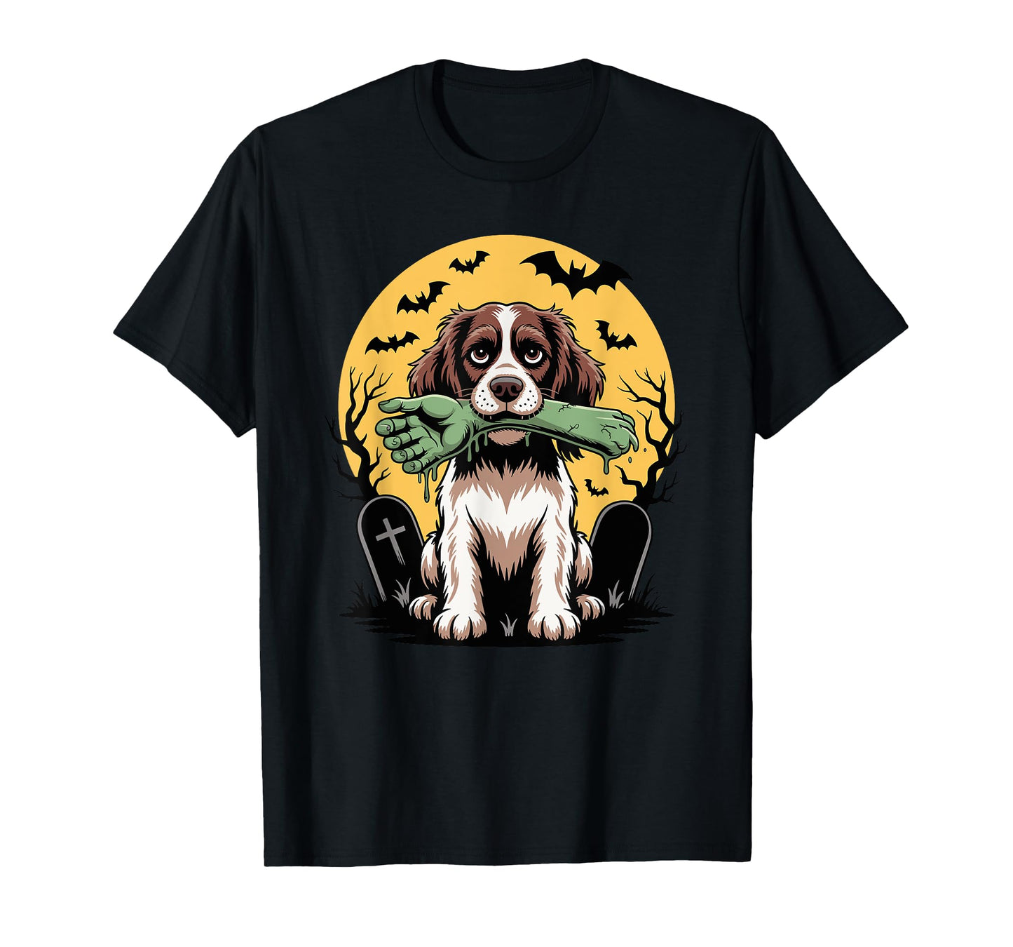 Halloween Moon Zombie English Springer Spaniel Sprocker T-Shirt