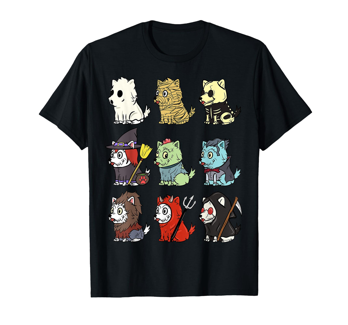 Westie Scary Costumes Halloween T-Shirt Funny Dog Shirt