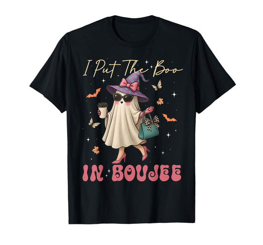 Spooky Ghost I Put The Boo In Boujee Boo-Jie Halloween Party T-Shirt
