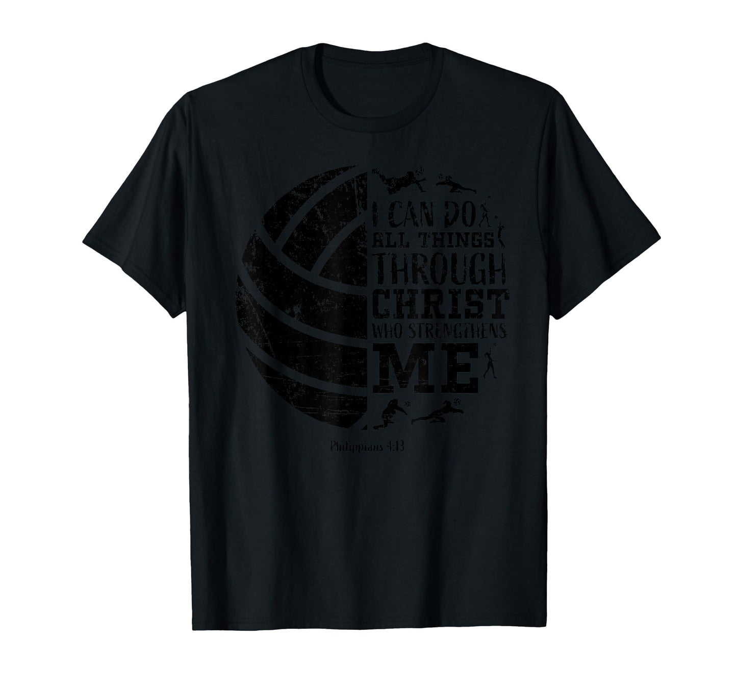 Christian Volleyball Philippians 4:13 Religious Faith Verse T-Shirt