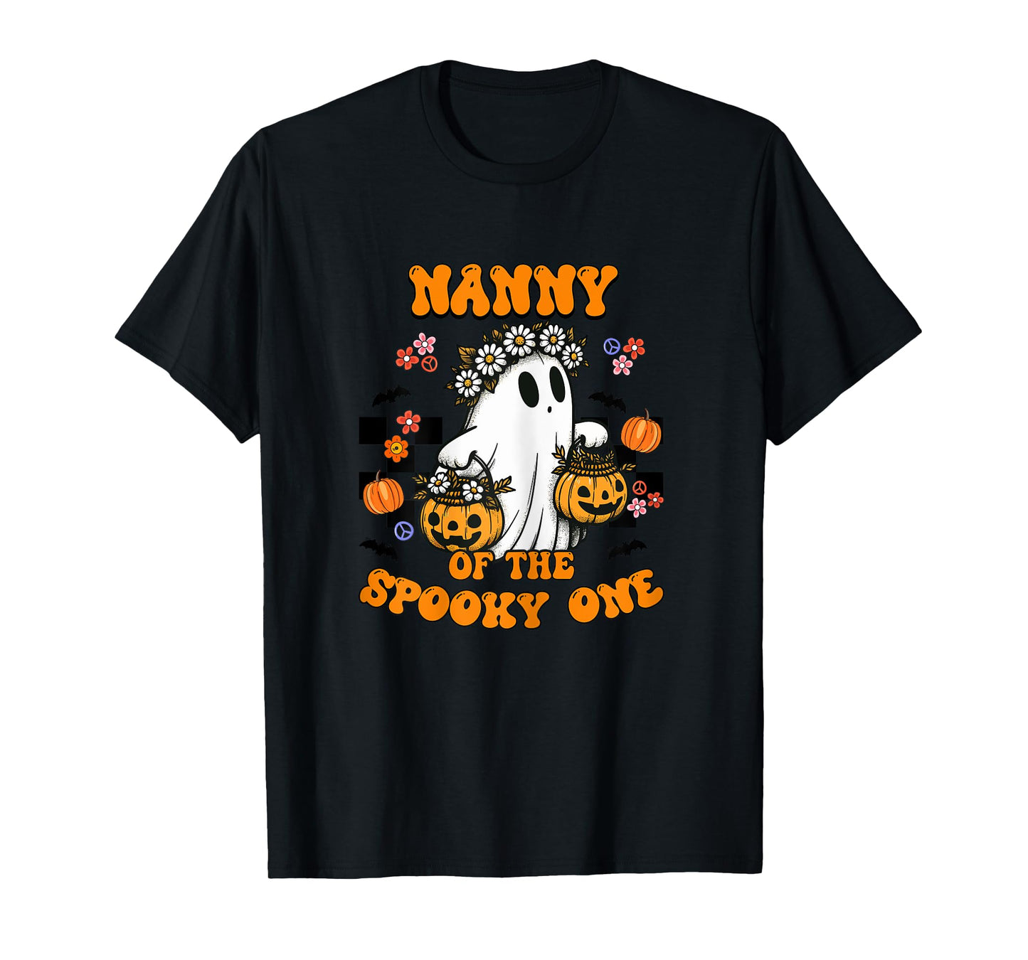 Nanny Of The Spooky One Groovy Halloween Ghost T-Shirt