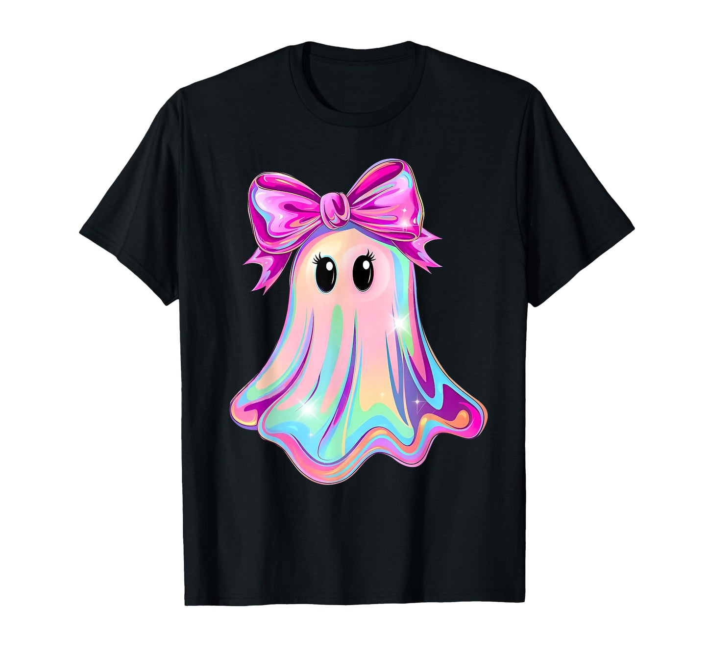 Funny Ghost Coquette Bow Spooky Season Halloween Tie Dye T-Shirt