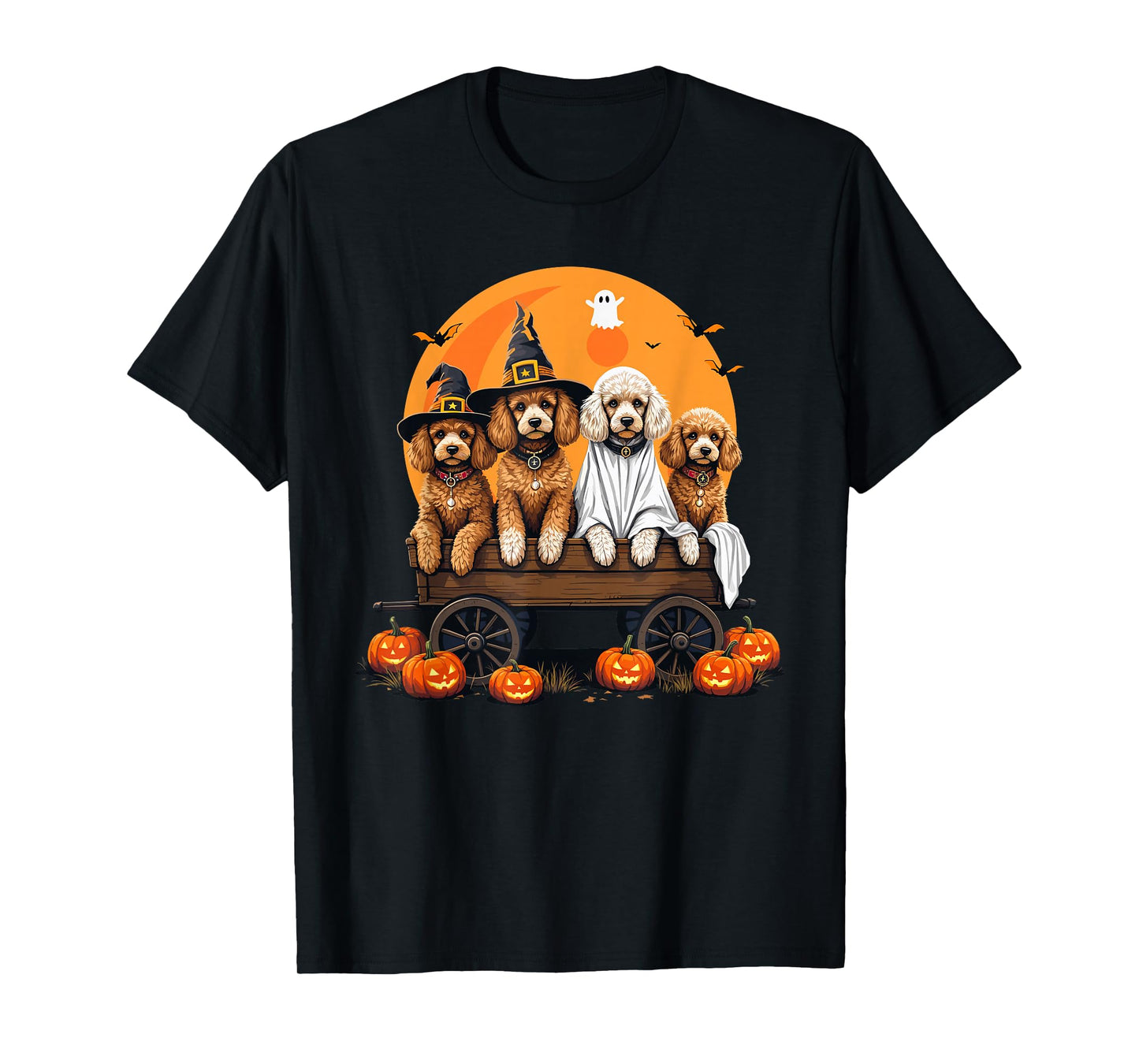 Poodle Ghost Halloween Dog Lovers Costume Men Women Kids T-Shirt