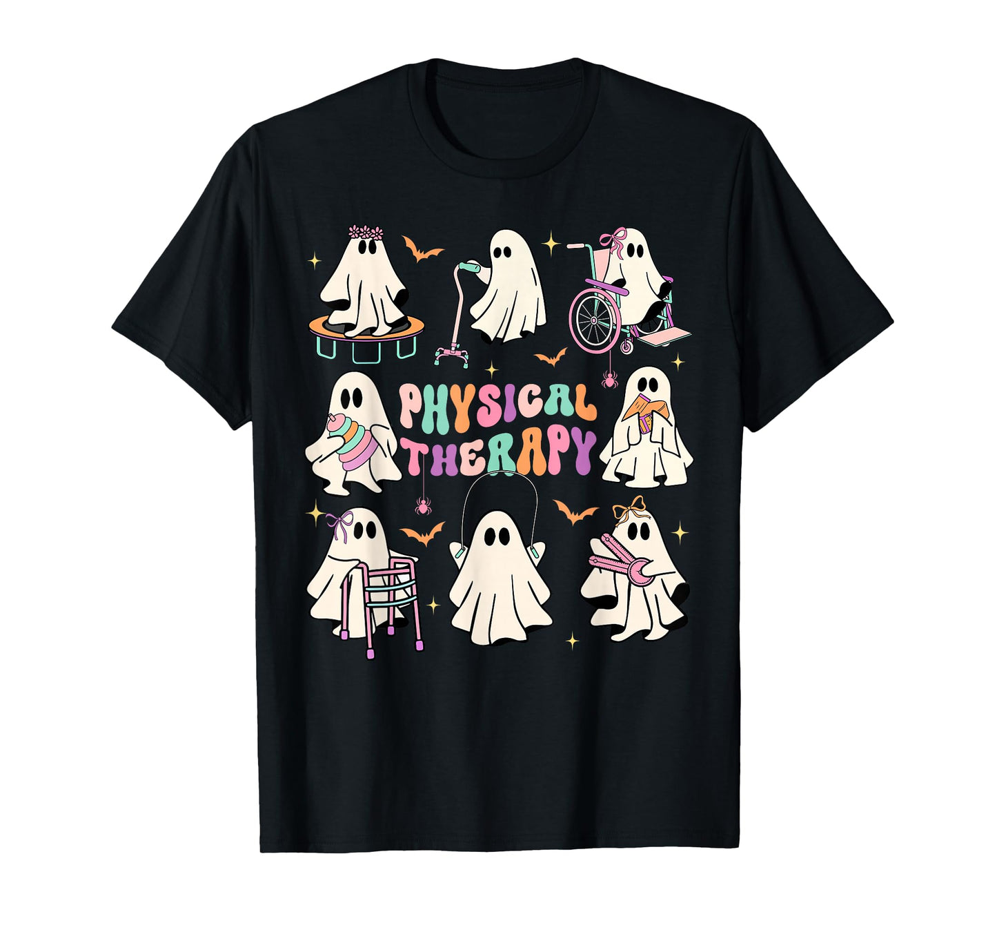 Ghost Physical Therapy Physical Therapist Halloween Groovy T-Shirt