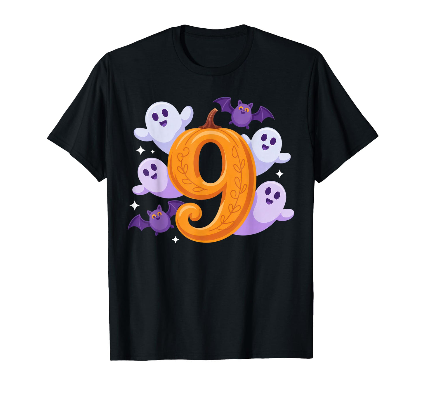 Number 9 Ghostly Halloween Vibe for Spooky Season T-Shirt