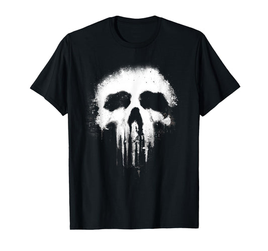 Marvel The Punisher Scary Grungy Skull Logo T-Shirt