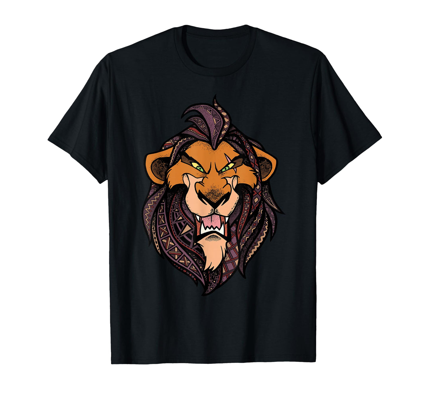 Disney Lion King Scar Geometric Pattern Fill Portrait T-Shirt