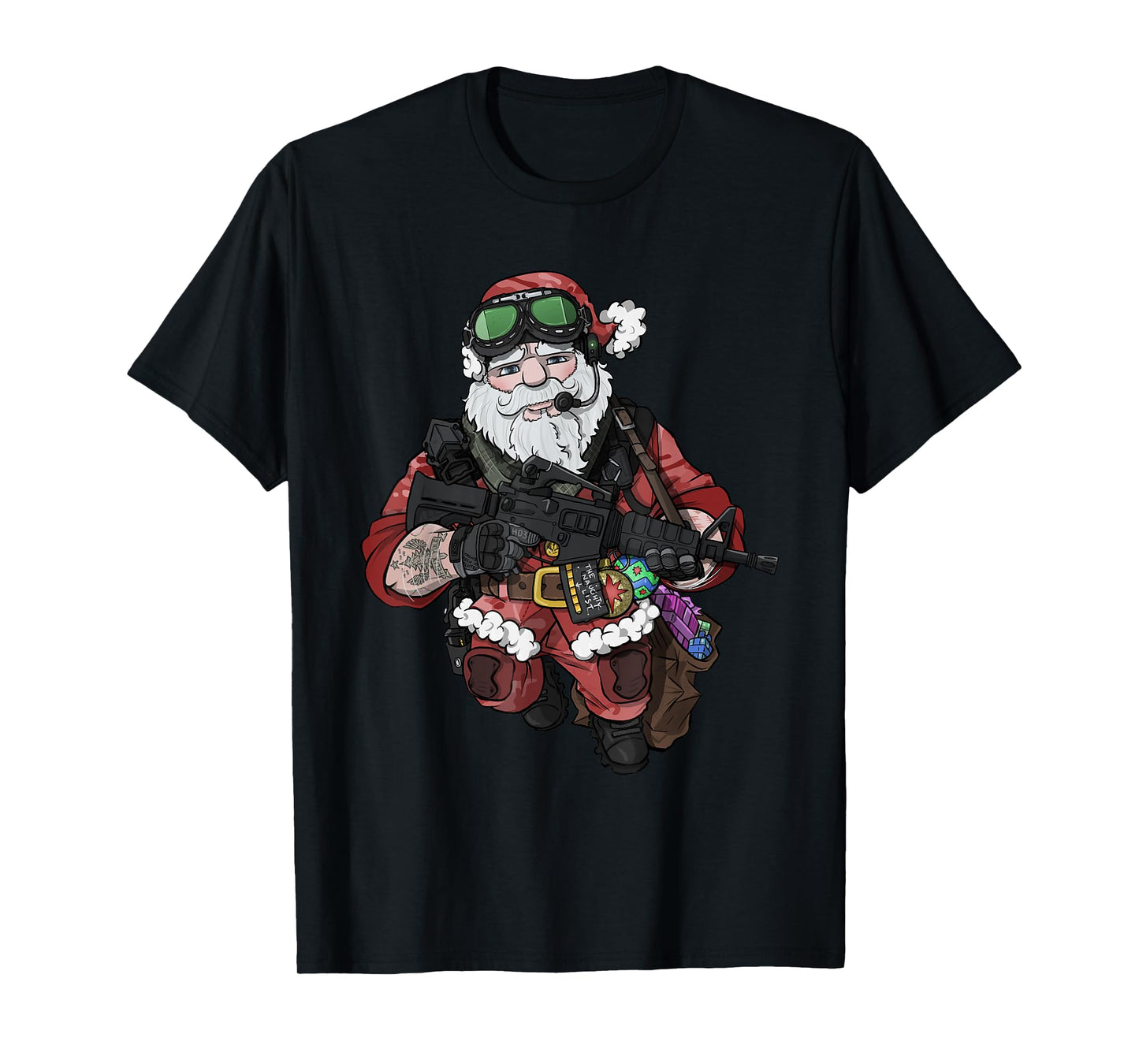 Patriot Progun Santa Claus Soldier XMAS Christmas Shirt T-Shirt
