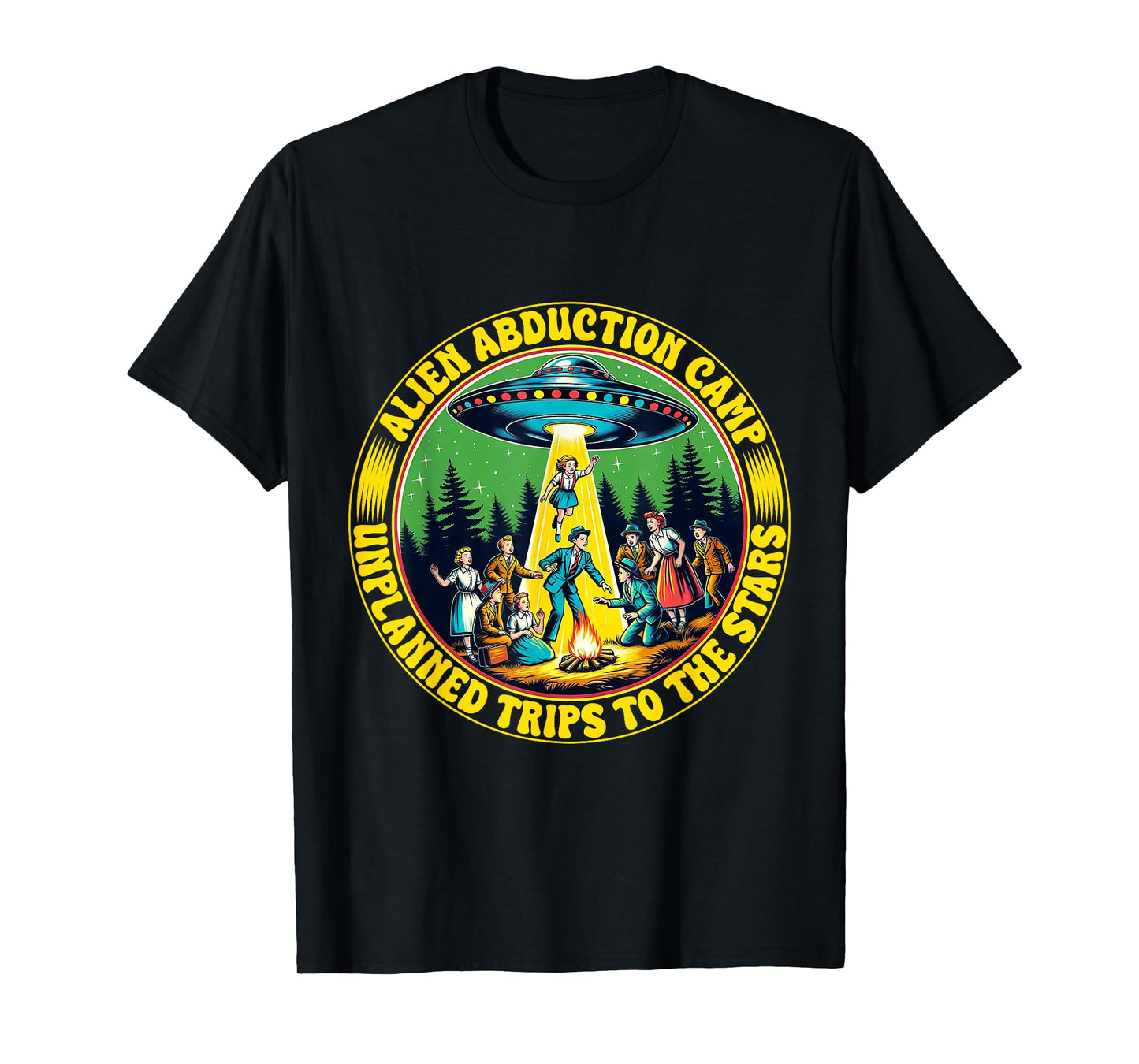 Alien Abduction Camp Shirt Vintage Retro UFO Funny Camper T-Shirt