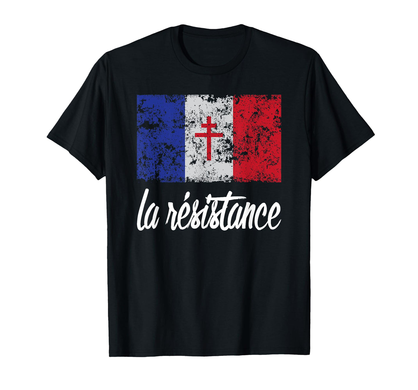 Distressed France Flag La Resistance Proud French T-Shirt T-Shirt