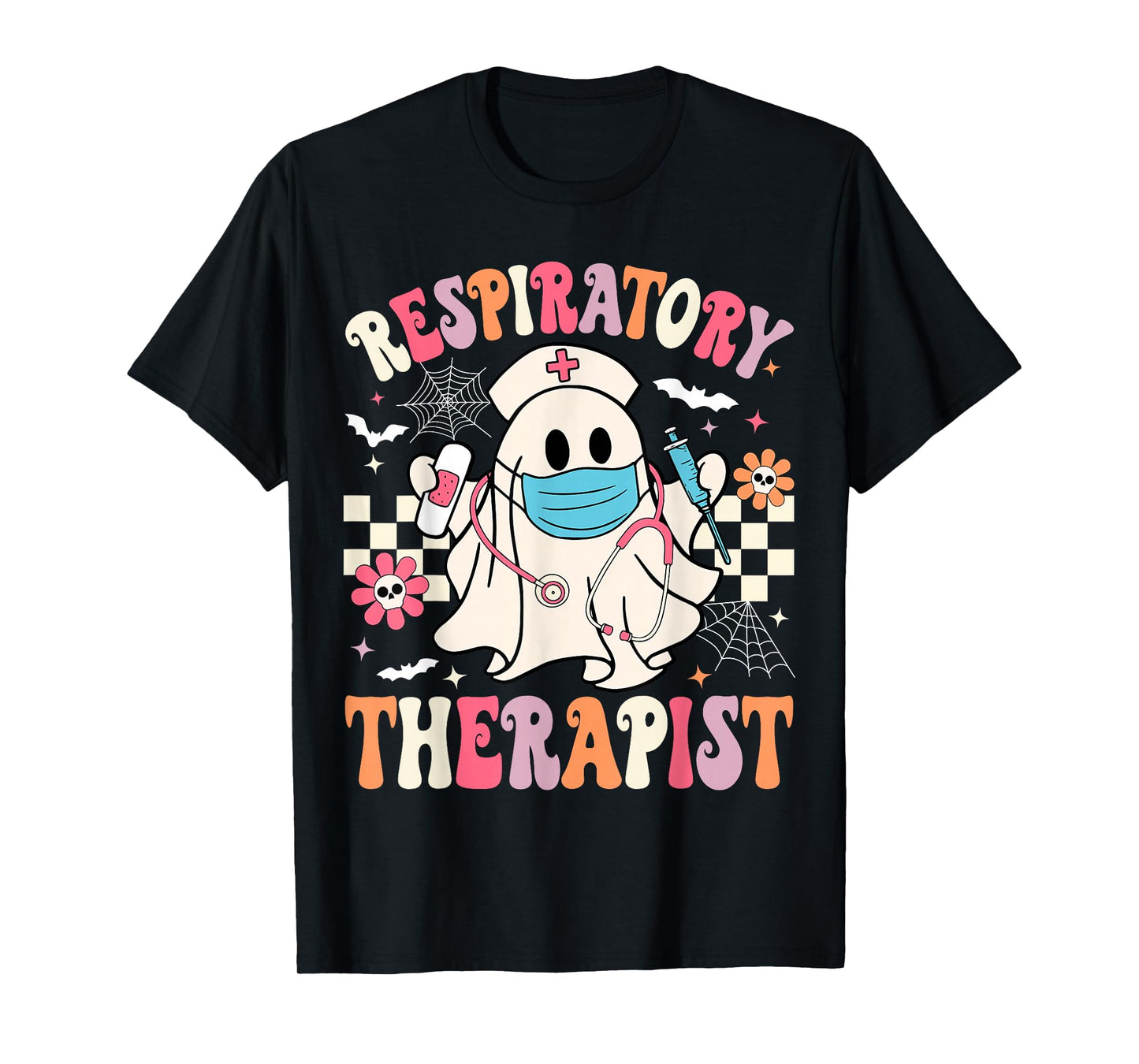 Groovy Spooky Respiratory Therapist Halloween RT Nurse T-Shirt