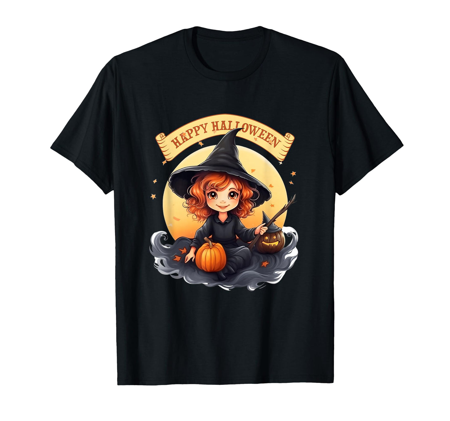 Children's Fashion - Halloween Cute Witch with Creepy Something T-Shirt