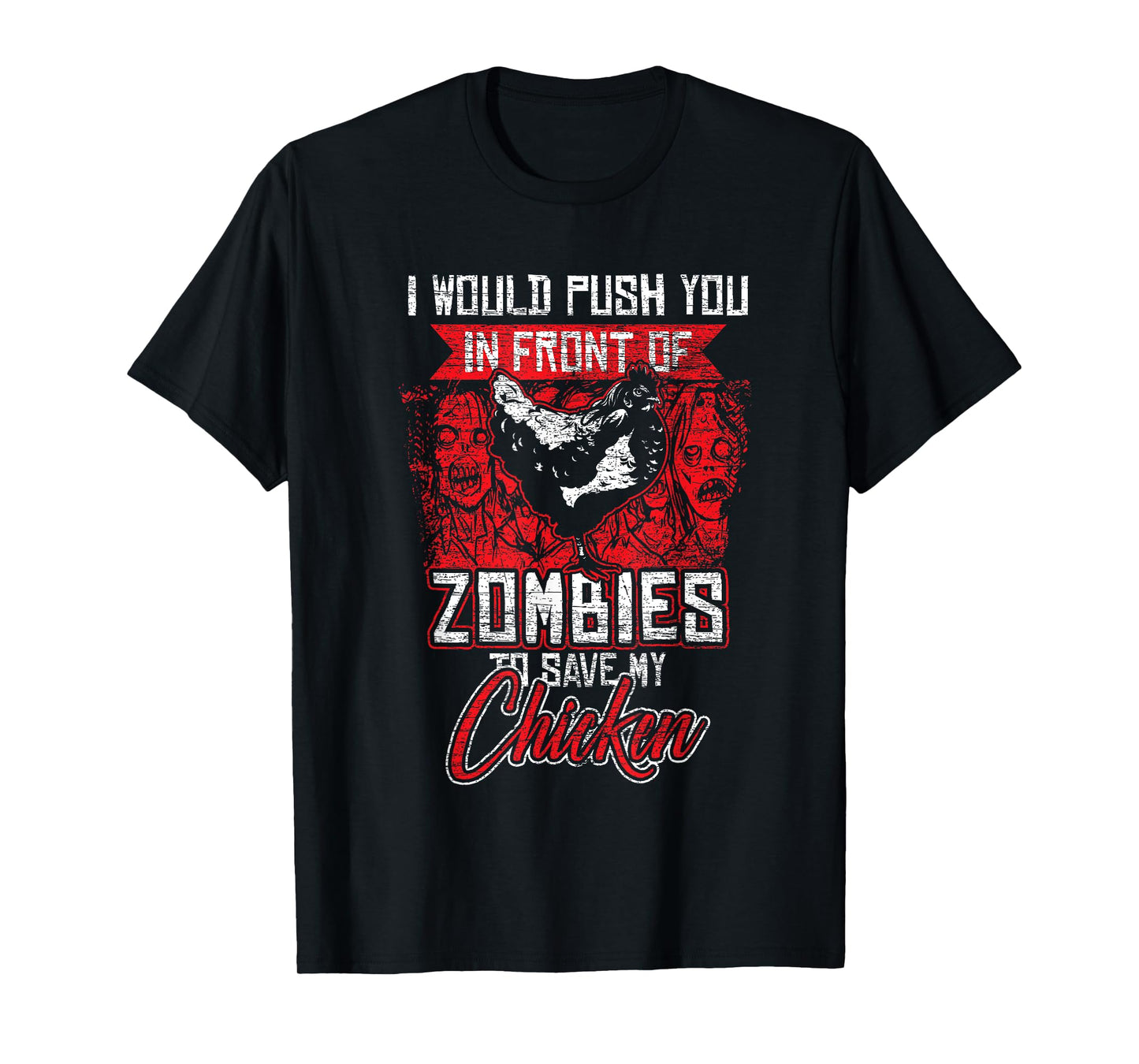 Zombie Halloween Costume Farm Farmer Chicken T-Shirt