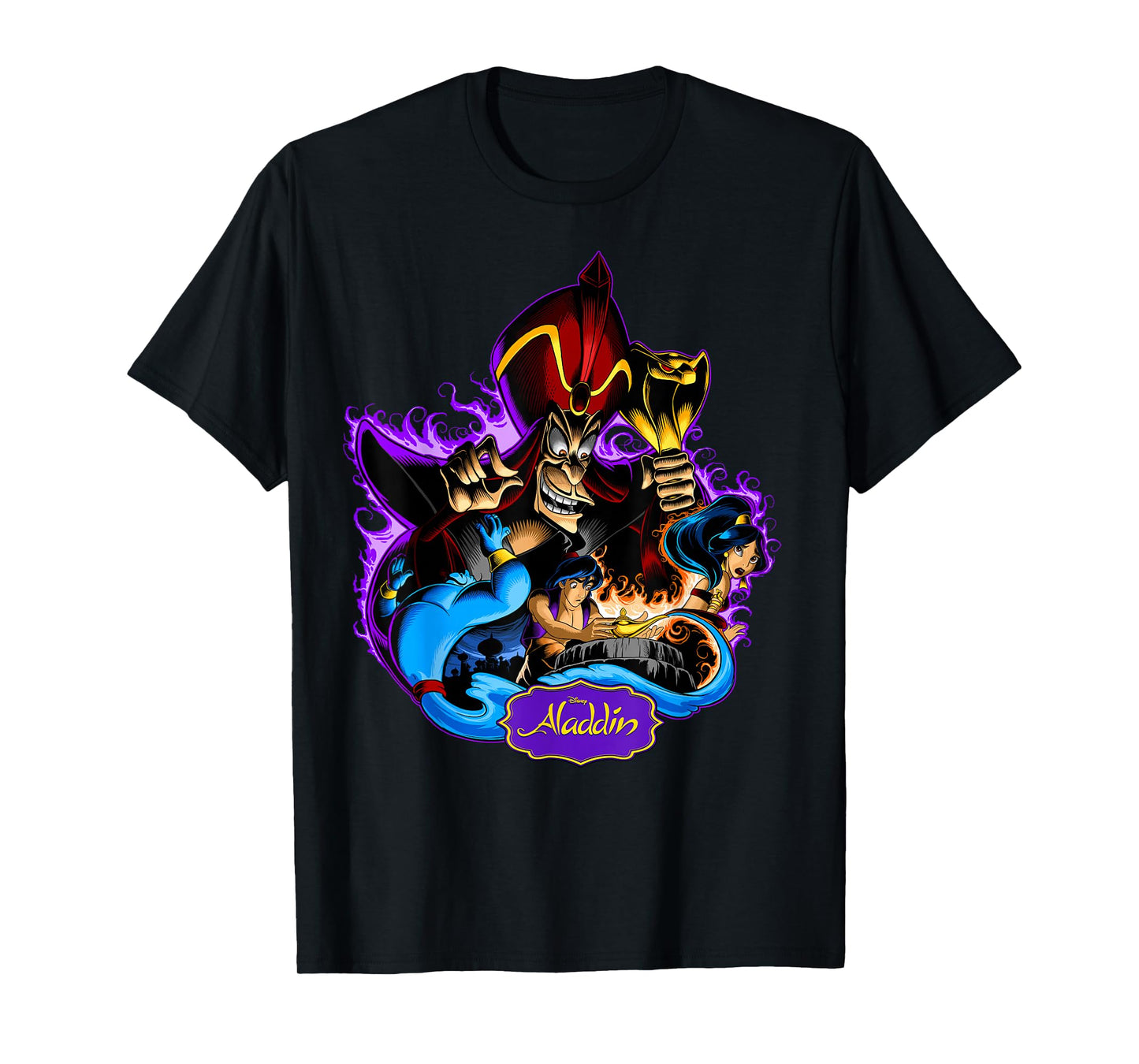 Disney Aladdin Jafar Genie Jasmine Art Graphic T-Shirt T-Shirt