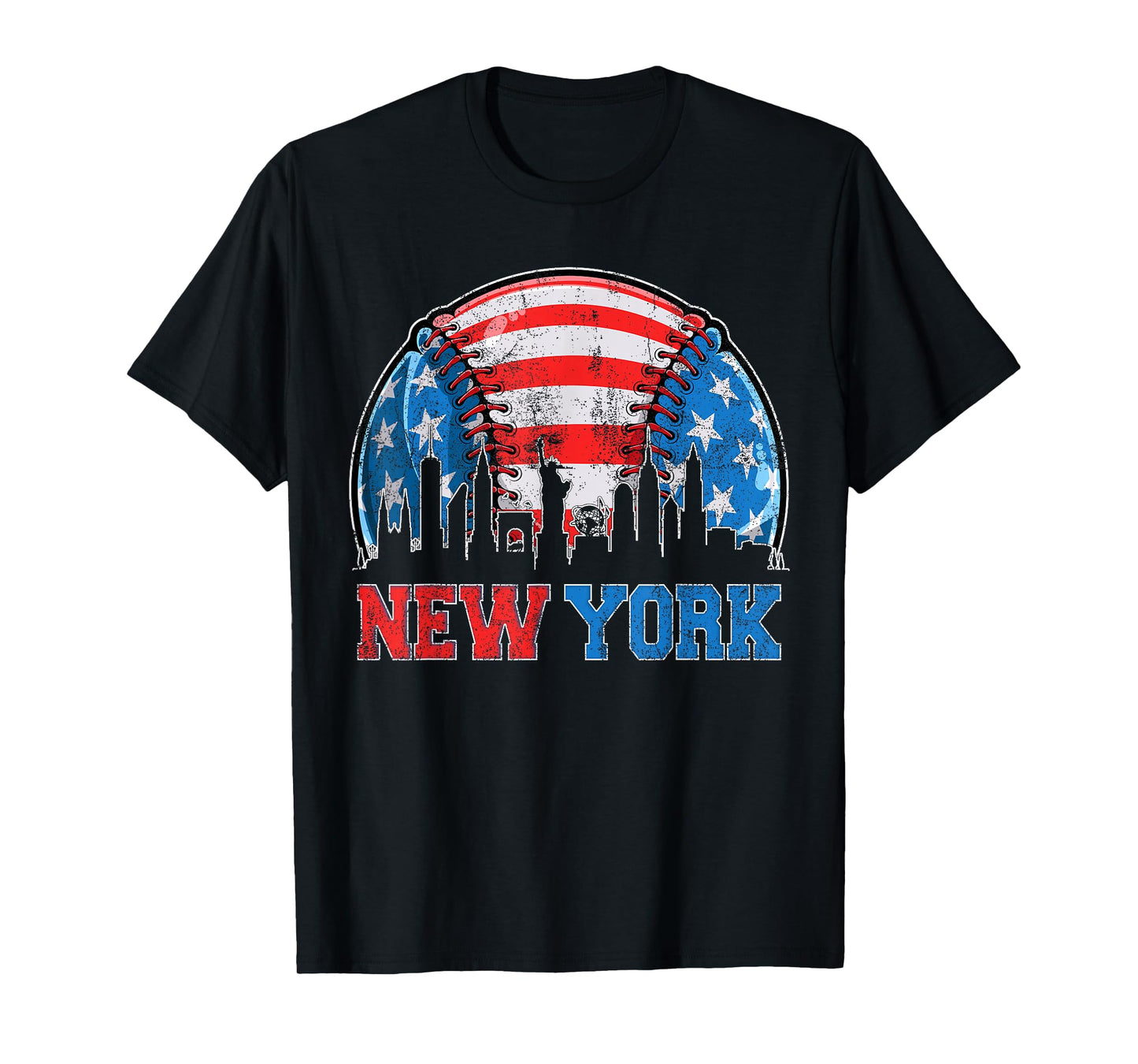 New York NY Skyline Baseball Vintage Met At Gameday T-Shirt