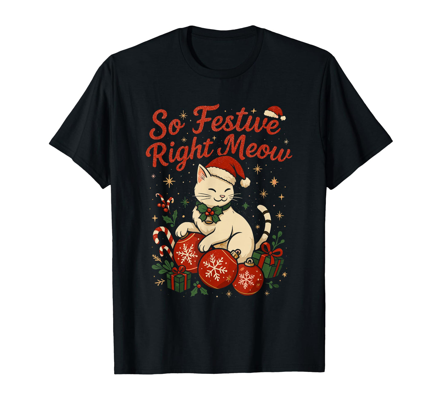 Funny Christmas Cat T-Shirt