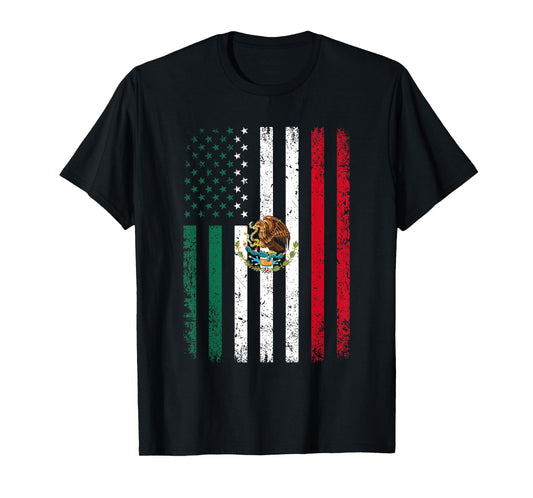 Mexico USA Flag Shirt 4th of July American Mexican Flag T-Shirt