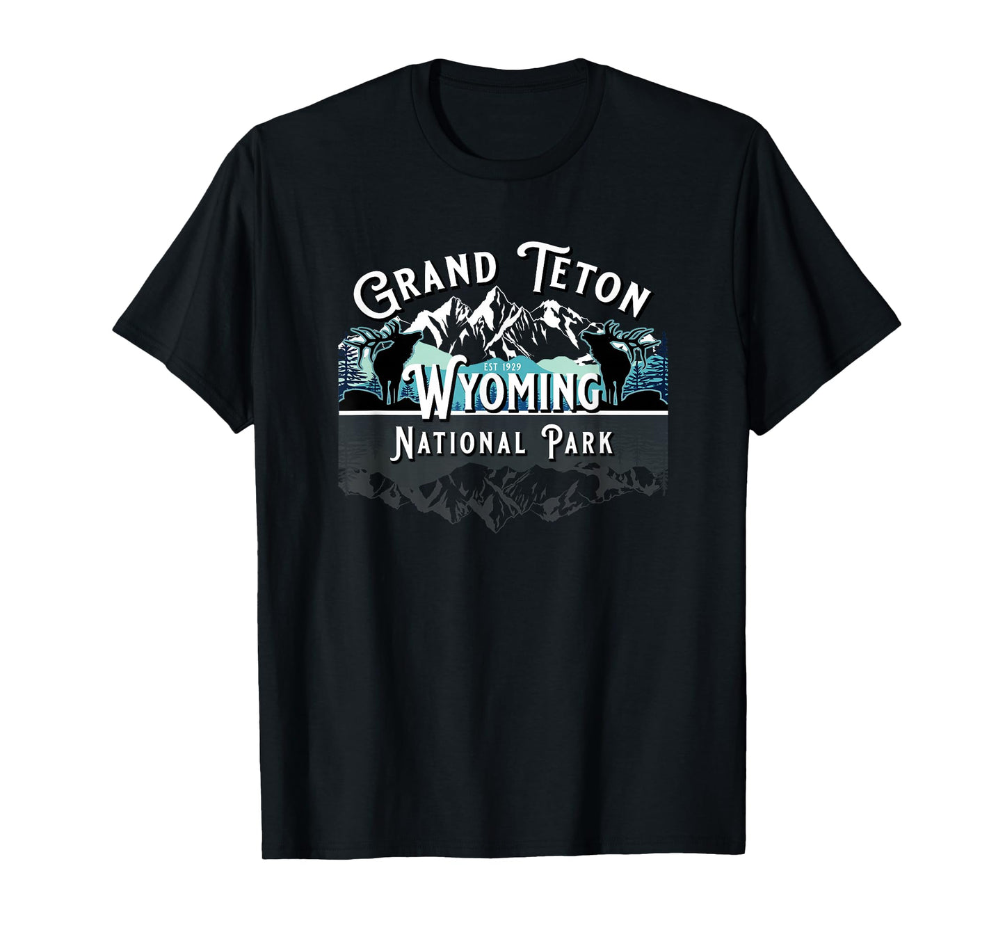 Vintage Grand Teton National Park Wyoming USA Ek Mountains T-Shirt