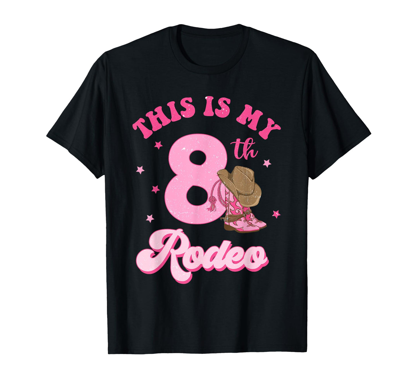 This Is My 8th Rodeo Western Cowgirl 8 Year Old Birthday T-Shirt