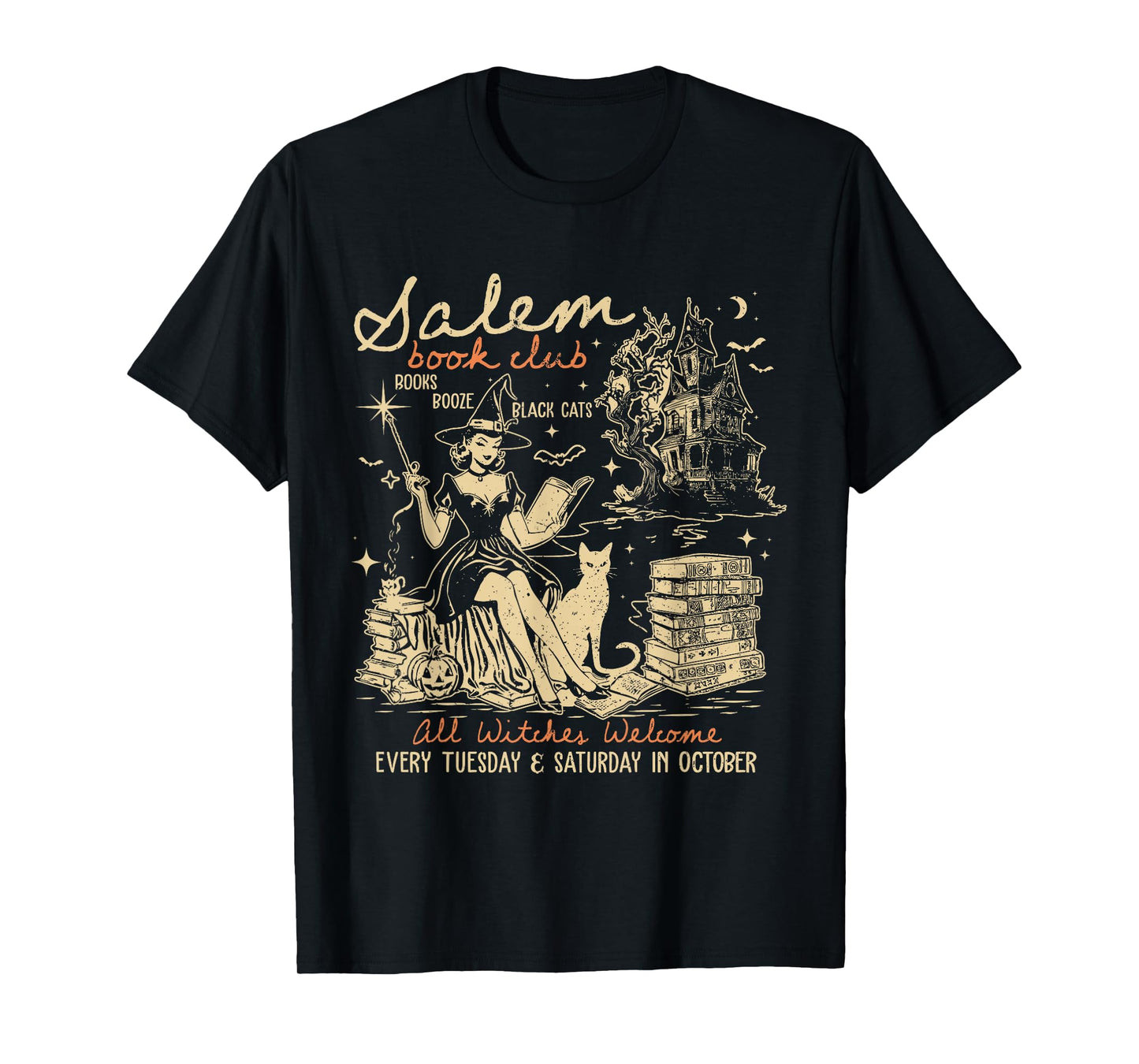 Funny Salem Book Club Bookish Witch Spicy Book Halloween T-Shirt