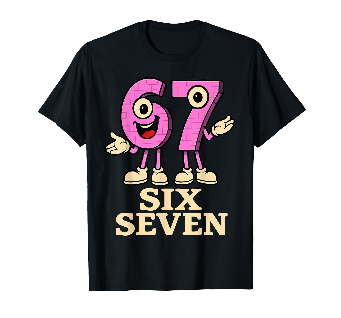 Pink 67 Six Seven 6-7 - Funny Italian Brainrot Kids Gaming T-Shirt