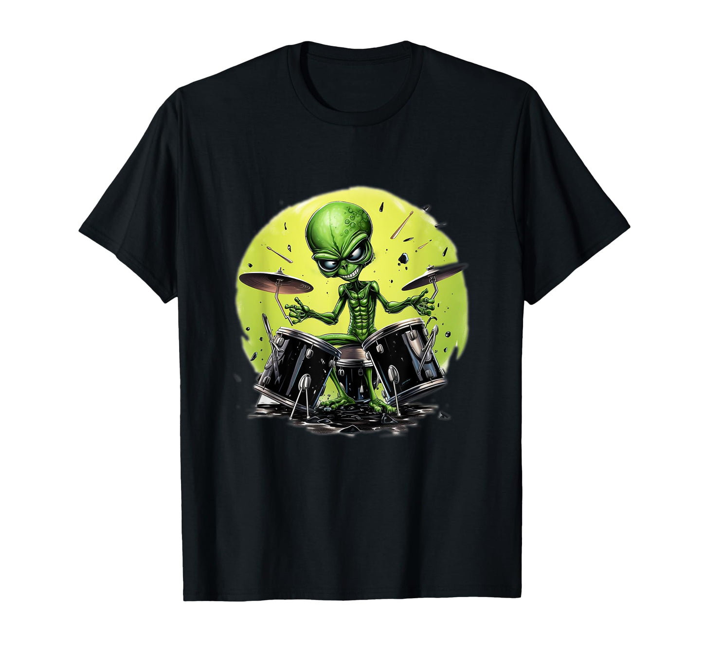 Alien Playing Drums Gifts For Drummers T-Shirt