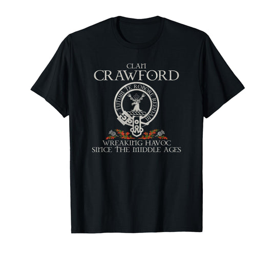 Clan Crawford Crest, Surname, Scottish Heritage Vintage T-Shirt