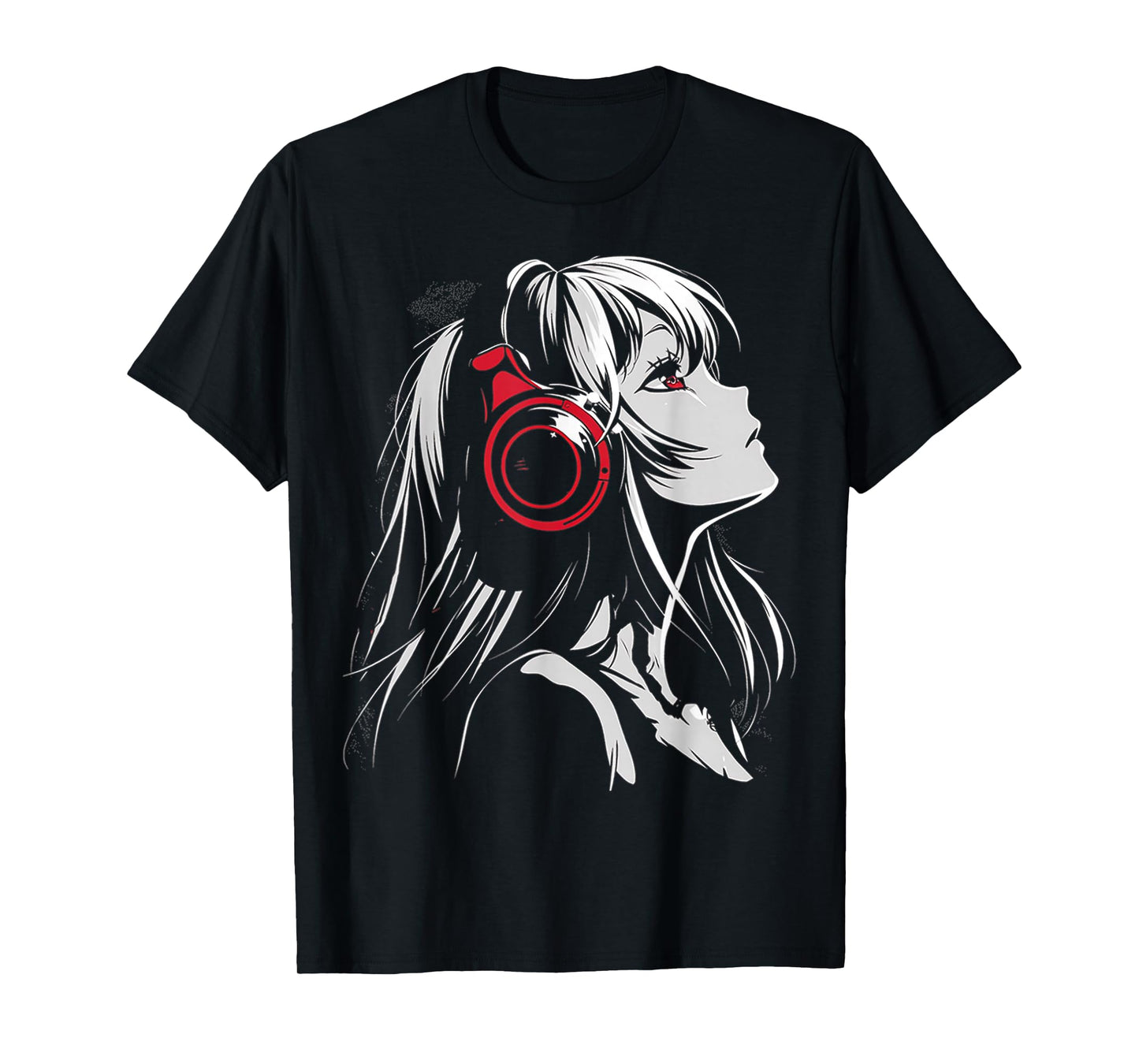 Anime Manga Motif Headphone Artwork Anime T-Shirt