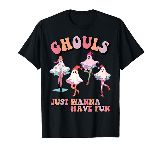 Ghouls just wanna have fun Retro Halloween Christmas girls T-Shirt