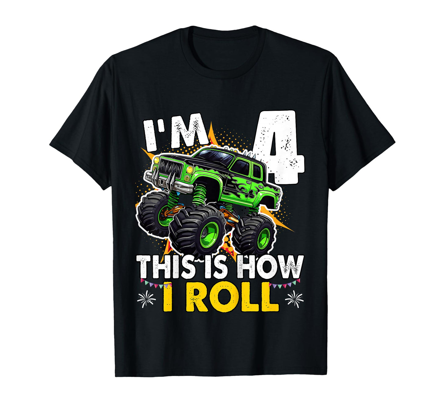 4 Year Old Monster Truck 4th Birthday boy T-Shirt