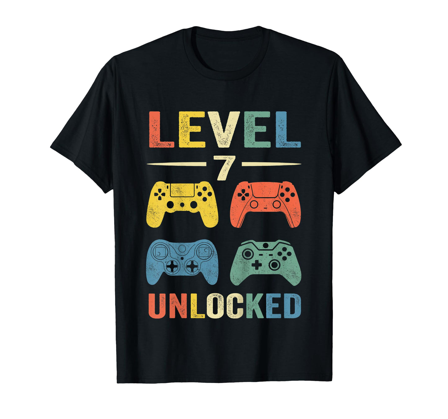 Kids Level 7 Unlocked Video Game 7th Birthday Gift T-Shirt T-Shirt