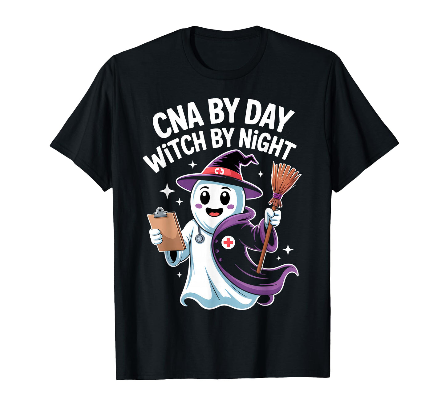 CNA by Day Witch by Night Funny Halloween CNA T-Shirt