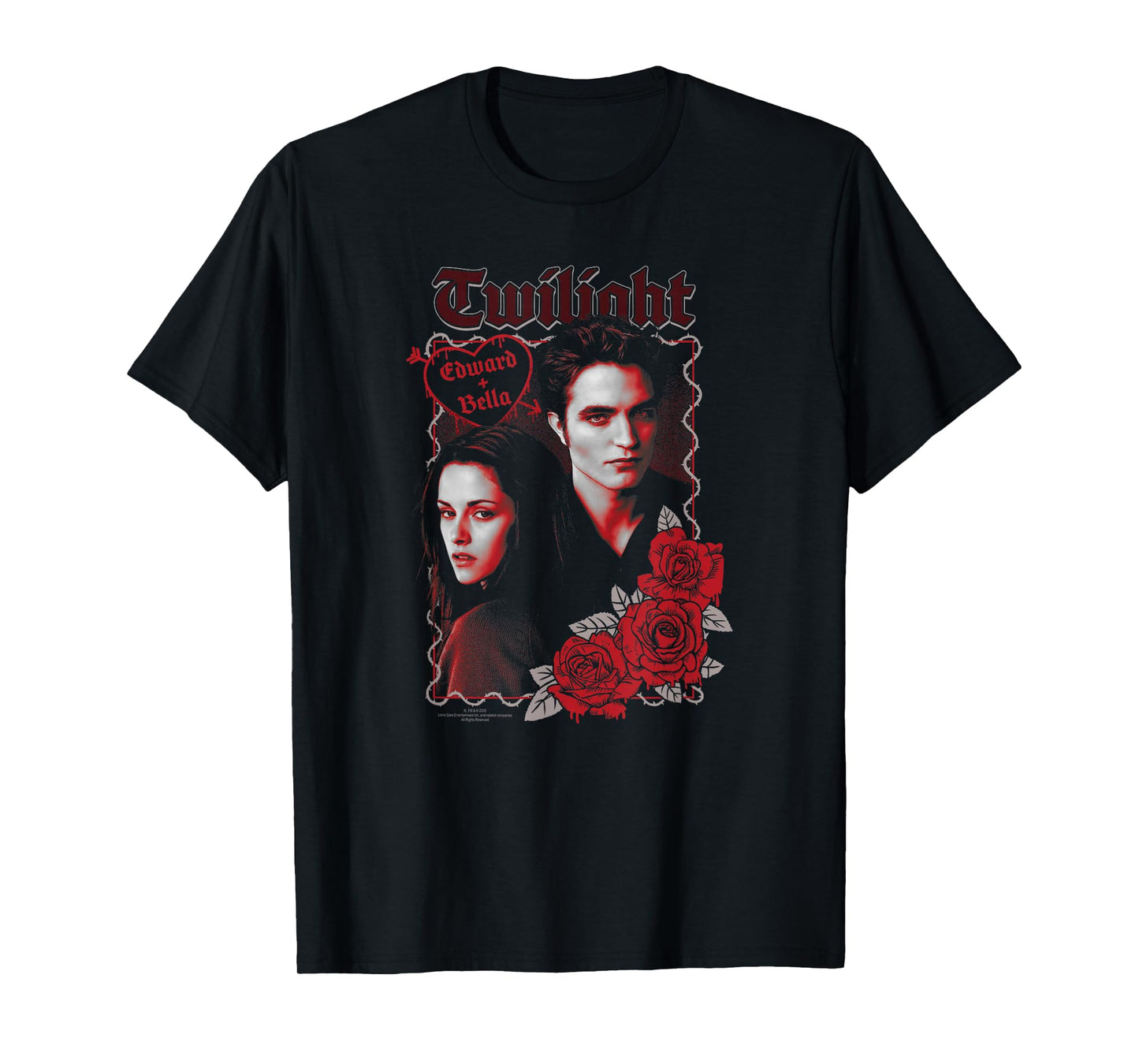 Twilight Saga Movies Edward and Bella Love with Roses T-Shirt