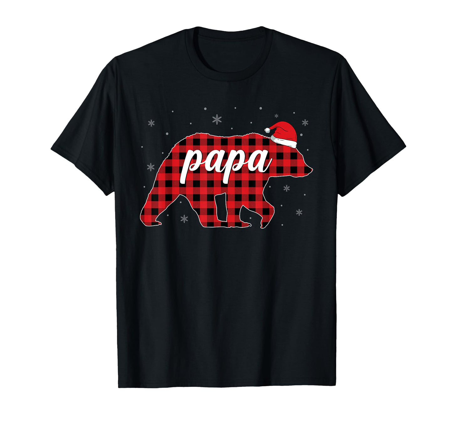Red Plaid Bear Christmas Pajama Papa Matching Family Daddy T-Shirt