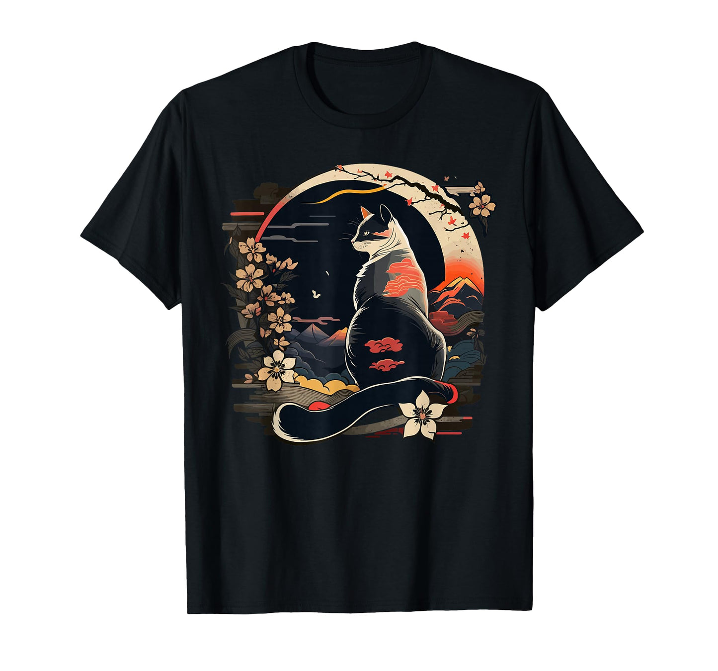 Kawaii Cat Anime Japanese Retro Men Women Kids Funny Cat T-Shirt