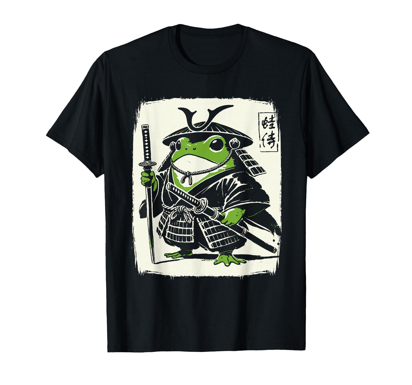 Vintage Samurai Frog Ukiyo-e Graphic Japanese Anime Art T-Shirt