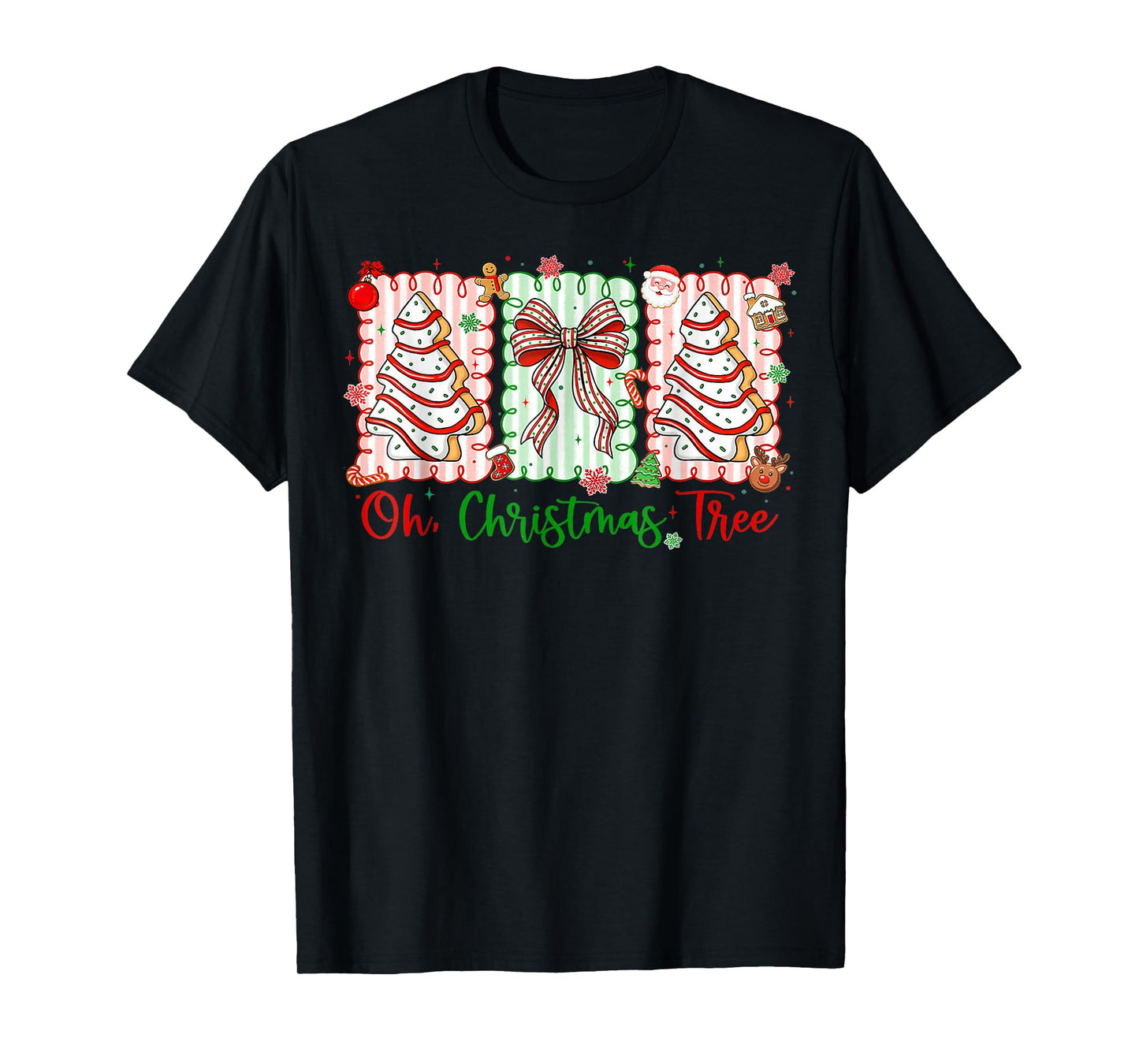 Groovy Oh Christmas Tree Cakes Debbie Becky Jen Cake Lovers T-Shirt