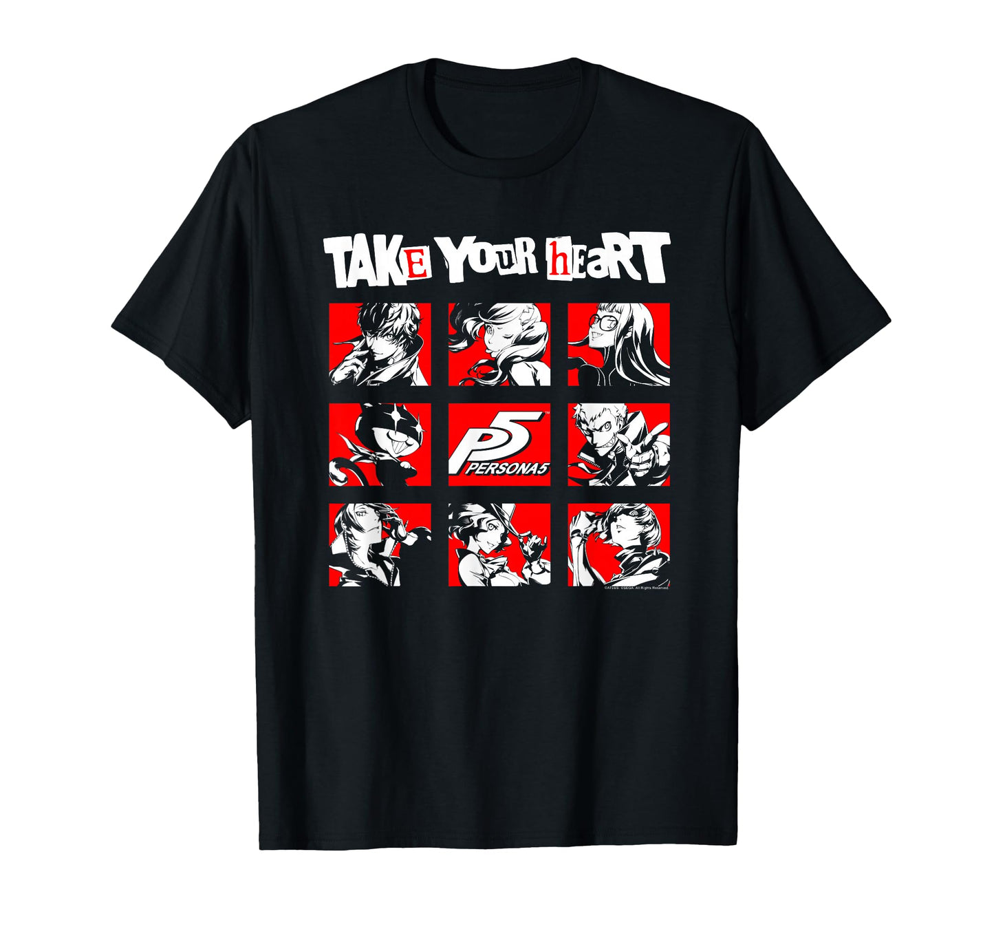 Persona 5 Take Your Heart Character Grid RPG Video Game T-Shirt