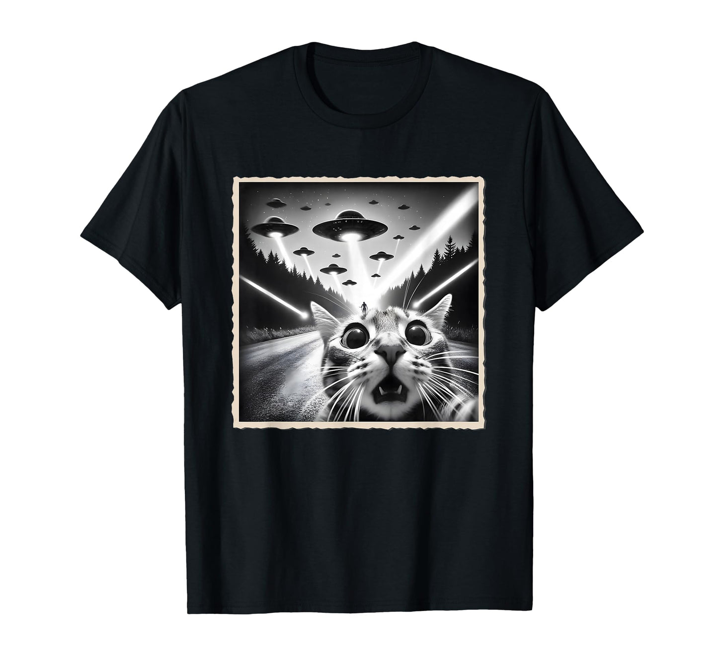 Cat Selfie With UFO | Funny Alien & Cat T-Shirt