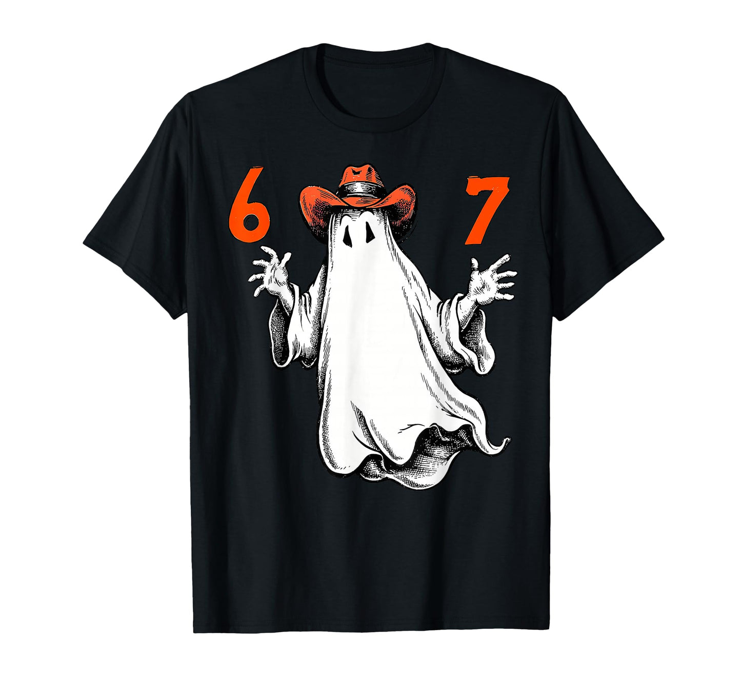 Haunted by 6 7 Funny Ghost Thanksgiving Fall Autumn Design T-Shirt