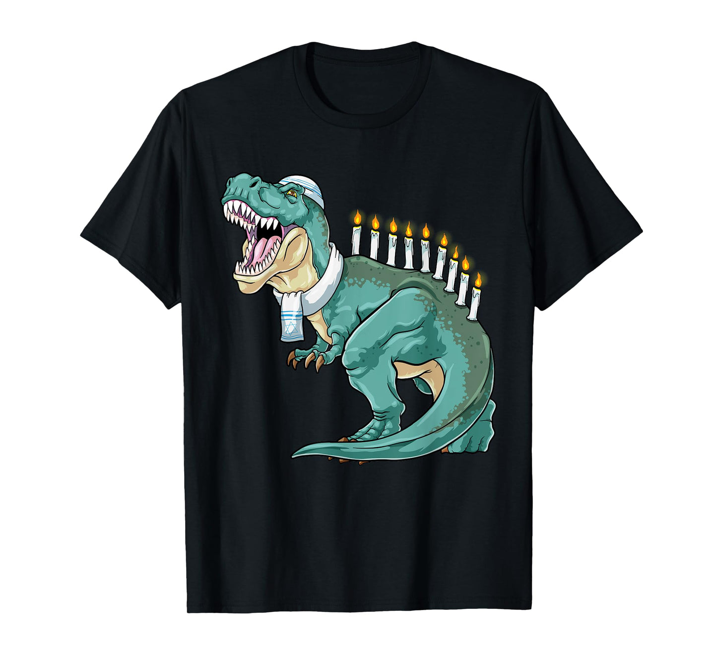 Menorasaurus Rex Hanukkah Shirt Jewish Dinosaur Menorah T-Shirt