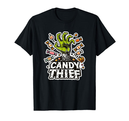 Candy Thief Halloween Zombie Hand and Sweets Easy Costume T-Shirt