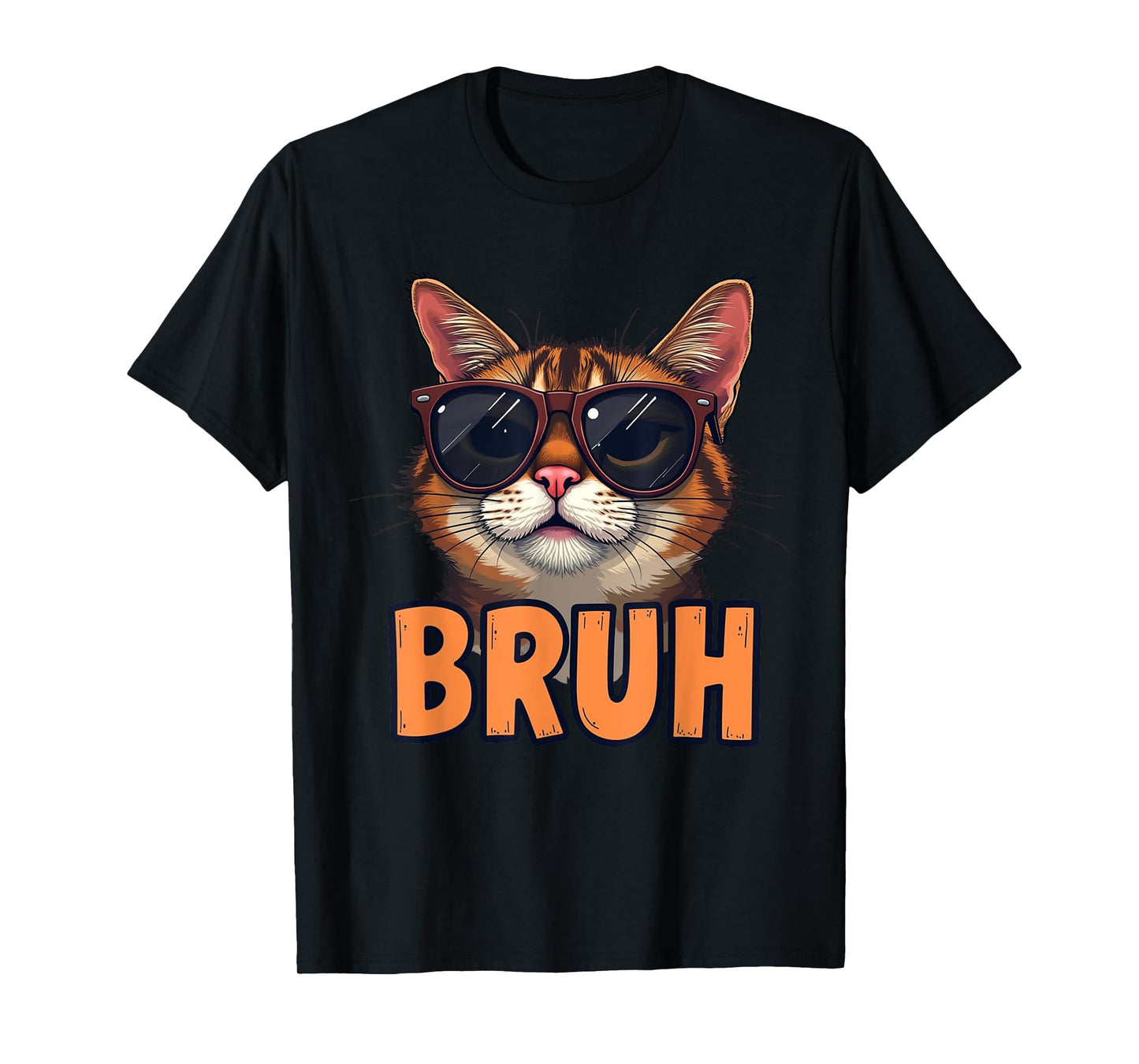 Meme saying Cat BRUH sunglasses for kids Men teens T-Shirt