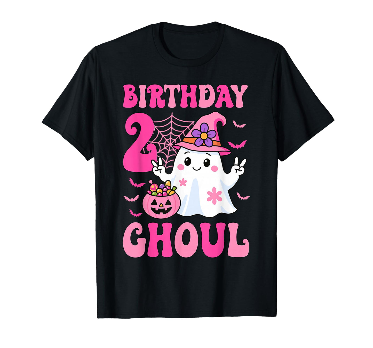 I'm 2 Years Old Girls Cute Ghost It's My 2nd Birthday Ghoul T-Shirt