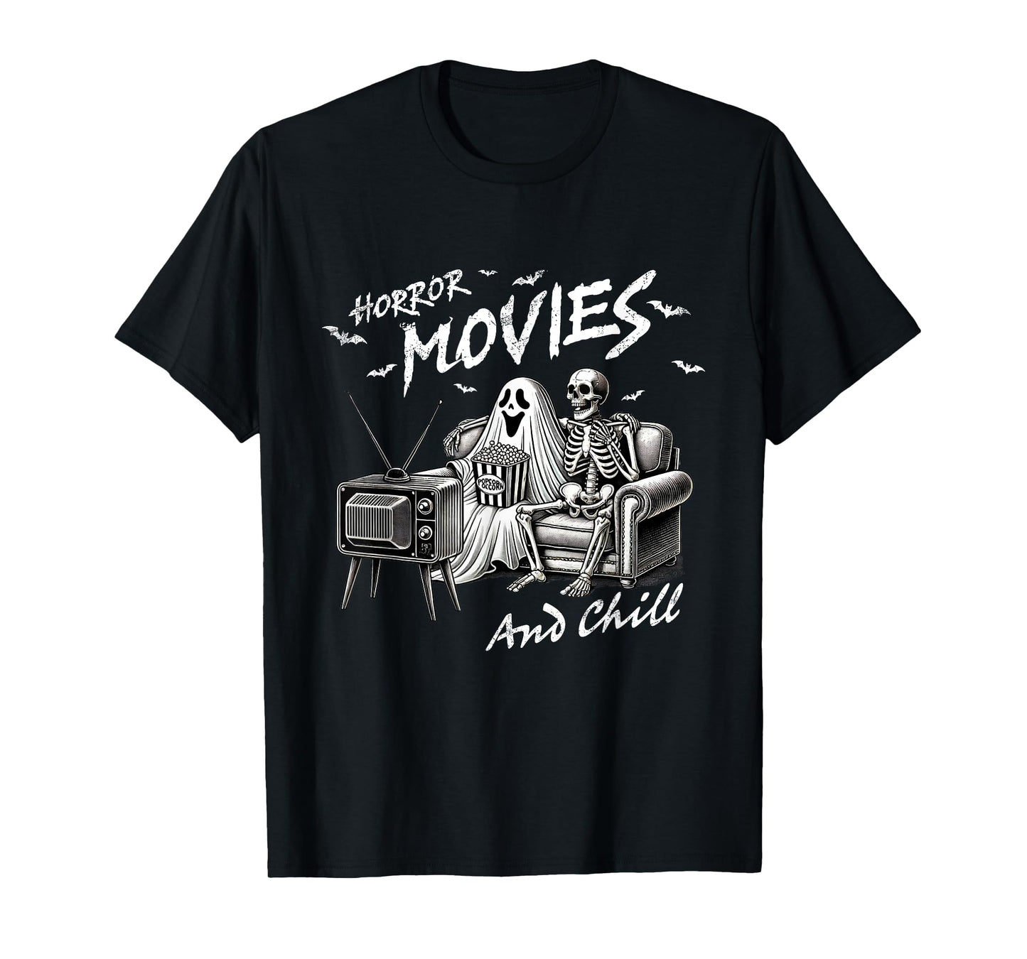 Funny Horror Movies And Chill Halloween T-Shirt