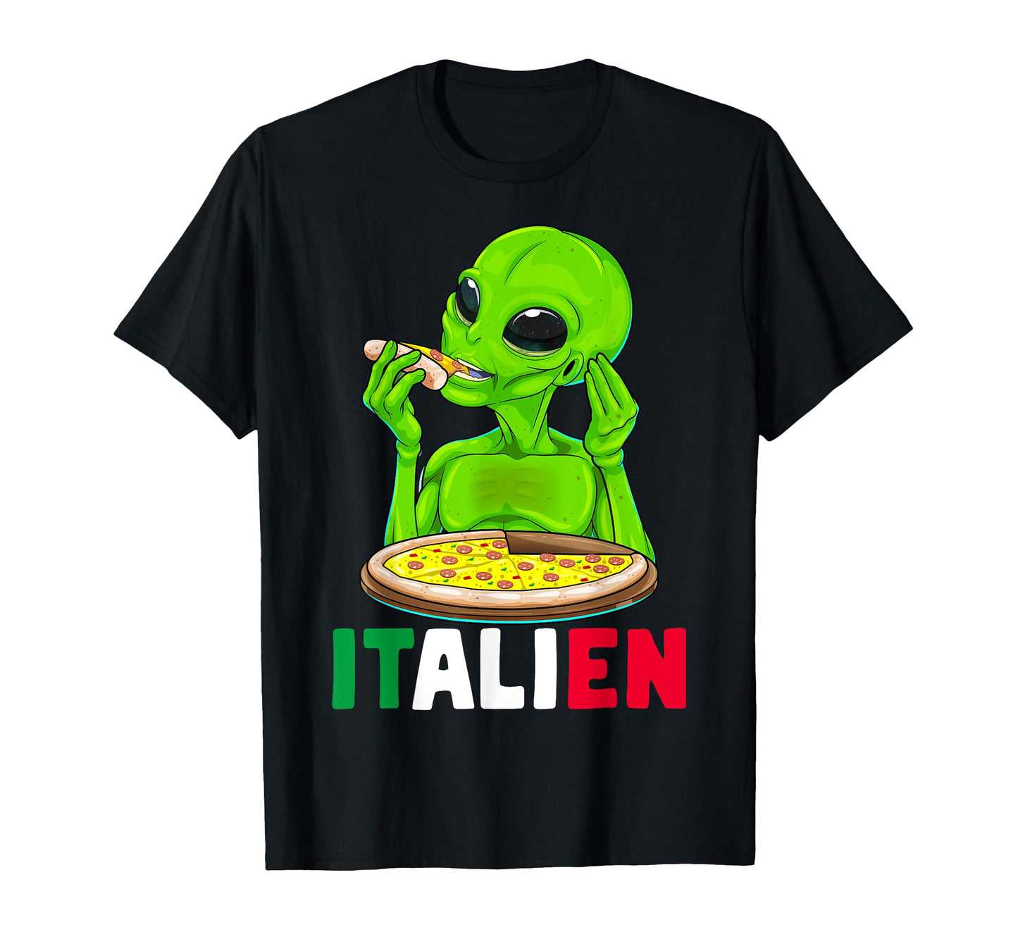 Italian Alien Italien Italy UFO Extraterrestrial Pizza Meme T-Shirt