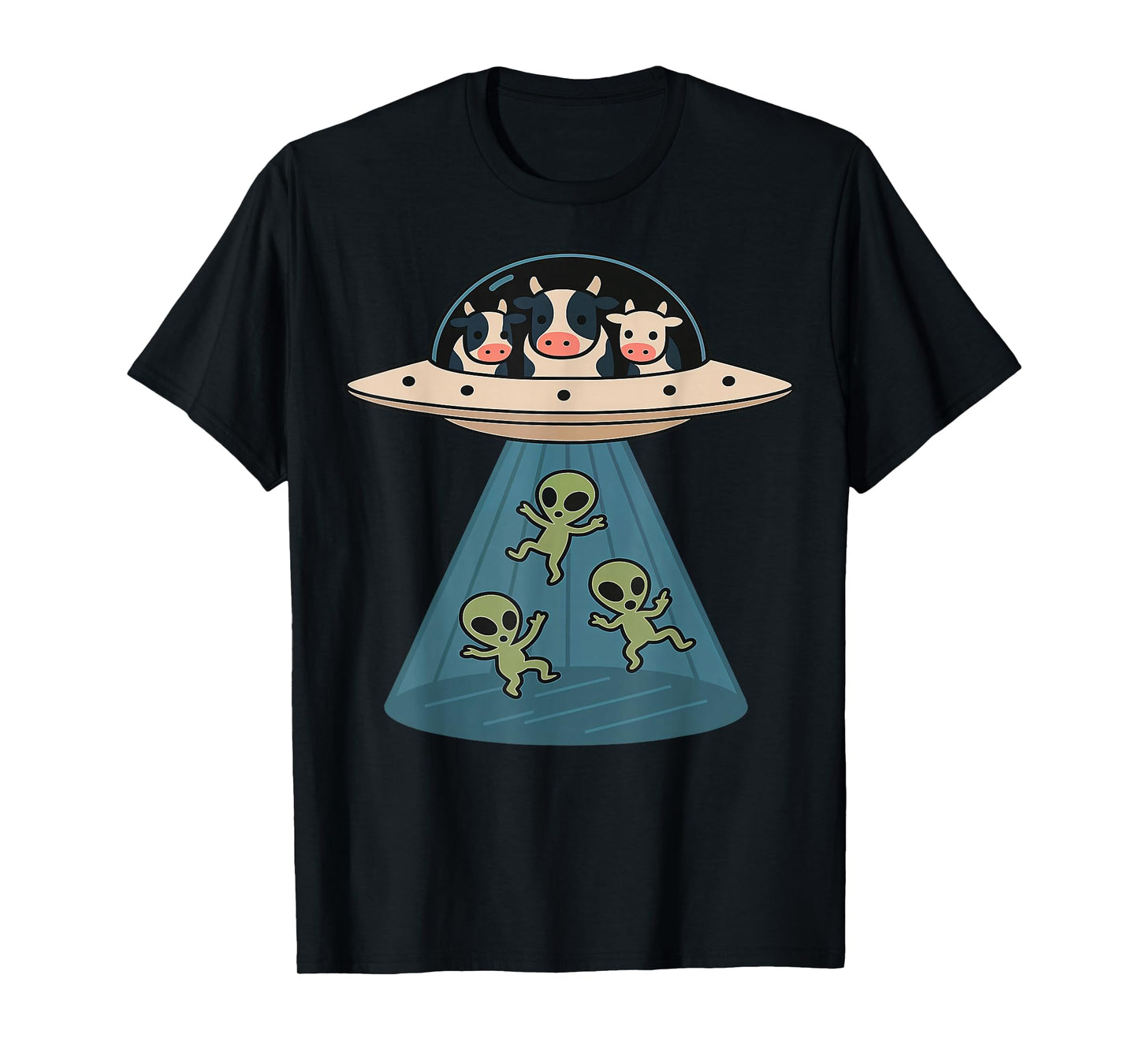 Cow Abducting Alien UFOs Farm Animals Funny Hilarious Humor T-Shirt