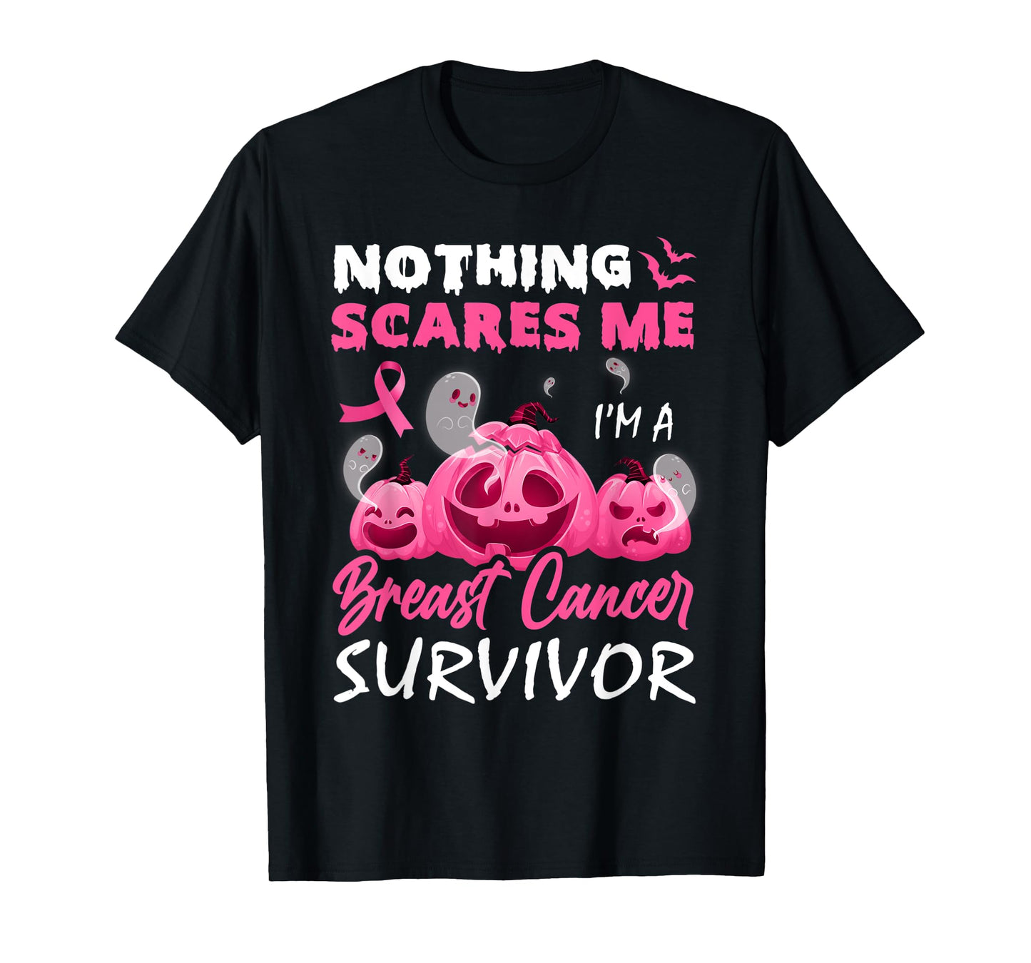Nothing Scare Me I'm A Breast Cancer Survivor Halloween Day T-Shirt