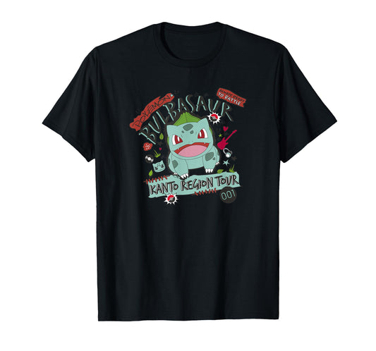Pokémon Bulbasaur 001 Kanto Region Tour Music Poster T-Shirt