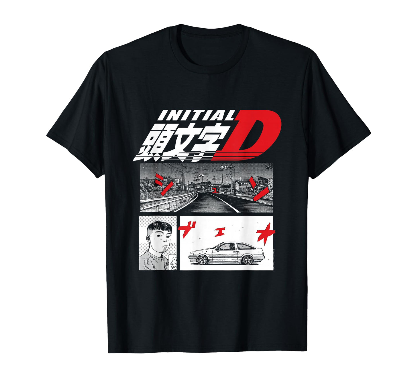 Initial D Manga 3 Panel Manga T-Shirt